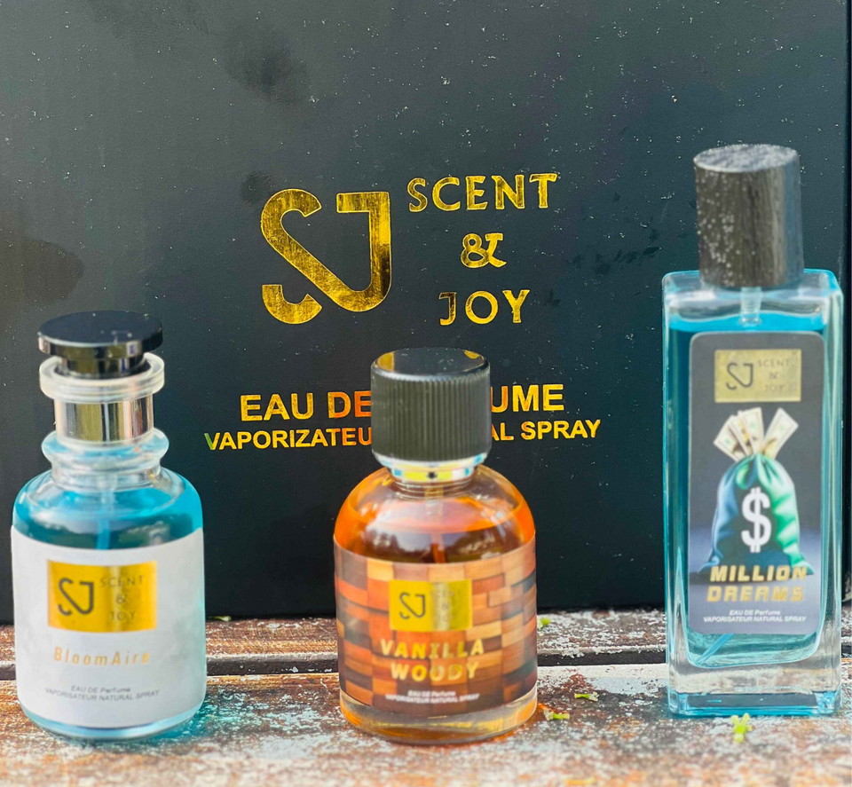 pak of three perfume blooms air vanilla woody , million dreams