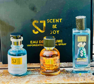pak of three perfume blooms air vanilla woody , million dreams